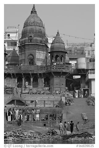 Manikarnika Ghat, the main cremation ghat. Varanasi, Uttar Pradesh, India