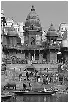 Manikarnika Ghat. Varanasi, Uttar Pradesh, India (black and white)