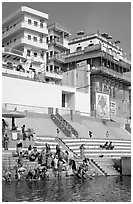 Ganga River at Meer Ghat. Varanasi, Uttar Pradesh, India ( black and white)