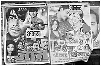 Bollywood movies billboards. Mumbai, Maharashtra, India (black and white)