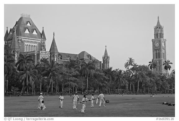 Cricket players, Oval Maiden, High Court, and University of Mumbai. Mumbai, Maharashtra, India