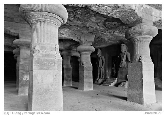 Main Elephanta cave, Elephanta Island. Mumbai, Maharashtra, India