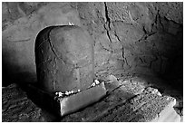 Lingam, Elephanta caves. Mumbai, Maharashtra, India ( black and white)