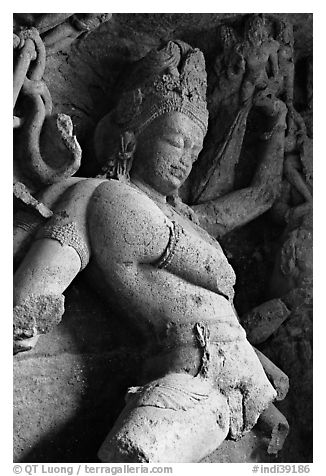 Natraj Shiva. Mumbai, Maharashtra, India (black and white)
