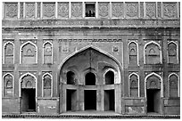 Alcove and wall, Jehangiri Palace, Agra Fort. Agra, Uttar Pradesh, India ( black and white)