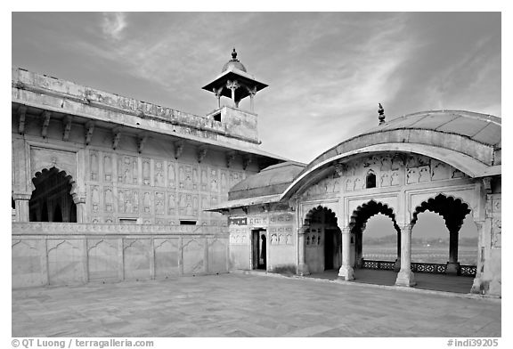 Khas Mahal, Agra Fort. Agra, Uttar Pradesh, India (black and white)