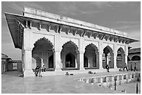 Khas Mahal white marble palace, Agra Fort. Agra, Uttar Pradesh, India ( black and white)