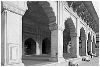 Khas Mahal main pavilion, Agra Fort. Agra, Uttar Pradesh, India (black and white)