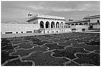 Mughal garden, Agra Fort. Agra, Uttar Pradesh, India (black and white)