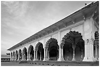 Diwan-i-Am, Agra Fort, late afternoon. Agra, Uttar Pradesh, India (black and white)