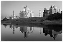 Jawab, Taj Mahal, and Taj Mahal mosque. Agra, Uttar Pradesh, India (black and white)