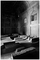 Tombs, including Islam Khan's in the Jama Masjid mosque. Fatehpur Sikri, Uttar Pradesh, India (black and white)