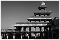 Panch Mahal. Fatehpur Sikri, Uttar Pradesh, India ( black and white)