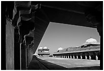 Lower Haramsara. Fatehpur Sikri, Uttar Pradesh, India ( black and white)