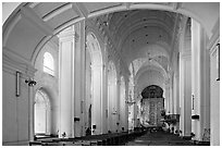 Nave of Se Cathedral , Old Goa. Goa, India (black and white)