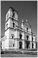 Se Cathedral, morning, Old Goa. Goa, India (black and white)