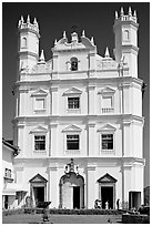 Portuguese church of St Francis of Assisi, Old Goa. Goa, India (black and white)