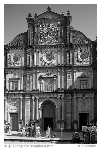 Basilica of Bom Jesus, Old Goa. Goa, India (black and white)