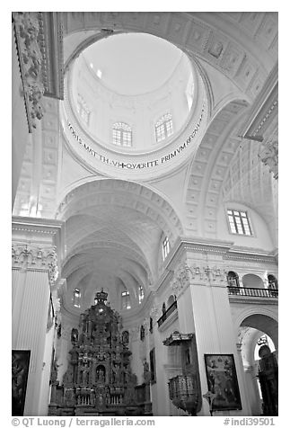 Inside dome of Church of St Cajetan, Old Goa. Goa, India