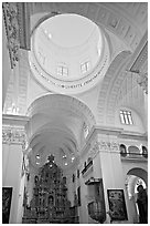 Inside dome of Church of St Cajetan, Old Goa. Goa, India (black and white)