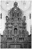 Altar, Church of St Cajetan, Old Goa. Goa, India (black and white)