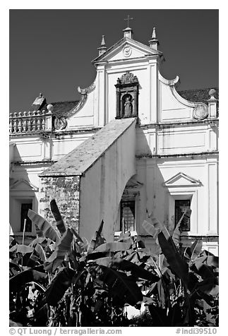 Church of St Monica, Old Goa. Goa, India (black and white)