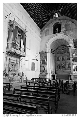 Church of St Monica interior, Old Goa. Goa, India (black and white)