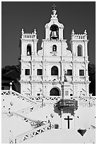 Church of our Lady of the Immaculate Conception facade, Panaji. Goa, India (black and white)