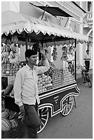 Fruit vendor, Panjim (Panaji). Goa, India (black and white)