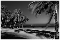 Miramar Beach at twilight. Goa, India ( black and white)