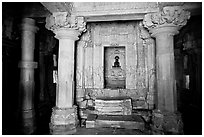Main hall (mahamandapa), and inner sanctum, Parsvanatha, Eastern Group. Khajuraho, Madhya Pradesh, India (black and white)