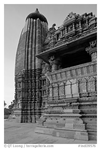 Vamana temple, Eastern Group. Khajuraho, Madhya Pradesh, India (black and white)