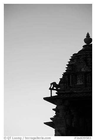 Temple profile, Western Group, sunset. Khajuraho, Madhya Pradesh, India