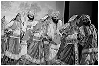 Folksdance, Kandariya show. Khajuraho, Madhya Pradesh, India (black and white)