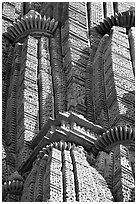 Detail of Sikhara with self-replicating volumes, Kadariya-Mahadev temple. Khajuraho, Madhya Pradesh, India ( black and white)