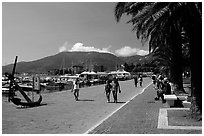 Waterfront promenade, La Spezia. Liguria, Italy (black and white)