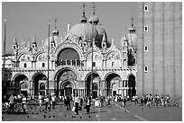 Basilica San Marco, late afternoon. Venice, Veneto, Italy (black and white)