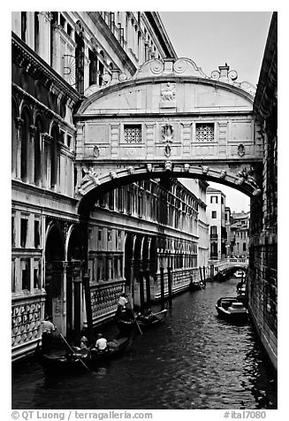 Bridge of Signs. Venice, Veneto, Italy (black and white)