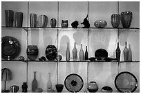 Murano Glasswork on exhibit. Venice, Veneto, Italy (black and white)