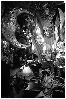 Carnival gear displayed in a storefront. Venice, Veneto, Italy ( black and white)