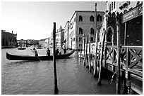 Grand Canal with Traghetto. Venice, Veneto, Italy (black and white)