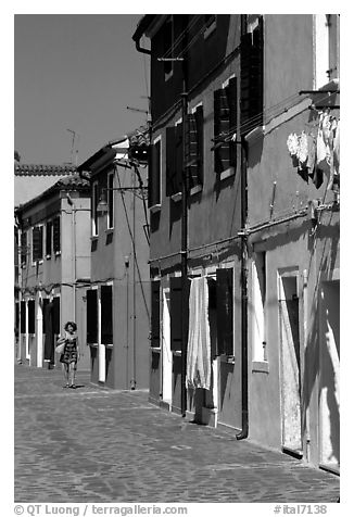 Distinctive, brightly painted houses, Burano. Venice, Veneto, Italy