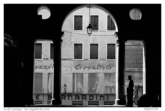 Arcades seen from inside Basilica Paladianai. Veneto, Italy