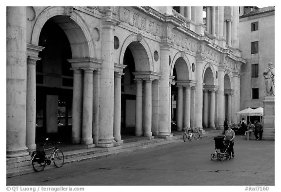 Arcades ofBasilica Paladiana, Piazza dei Signori. Veneto, Italy (black and white)