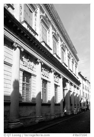 Palladio's Palazzo Barbaran da Porto on Contra Porti. Veneto, Italy (black and white)