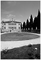 Villa Valmarana ai Nani designed by Paladio. Veneto, Italy (black and white)