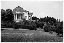 Villa Capra La Rotonda a classic design by Paladio. Veneto, Italy ( black and white)