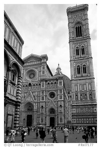 Campanile tower and Duomo. Florence, Tuscany, Italy (black and white)