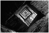 Stairs inside Torre del Mangia (Bell tower). Siena, Tuscany, Italy ( black and white)