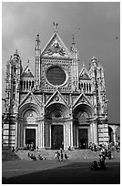 Facade of the Duomo, afternoon. Siena, Tuscany, Italy ( black and white)